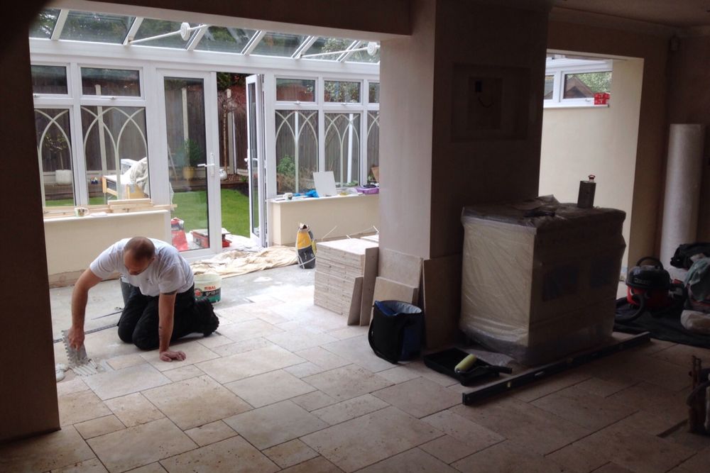Image of floor tiles being laid 003 <h2>2014-03-27 - Kitchens are like life, you get the best resiults when you start at the bottom</h2>