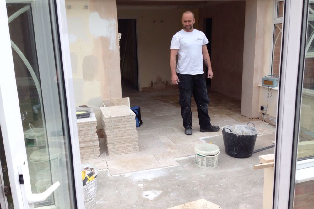 Image of floor tiles being laid 004 <h2>2014-03-27 - Kitchens are like life, you get the best resiults when you start at the bottom</h2>